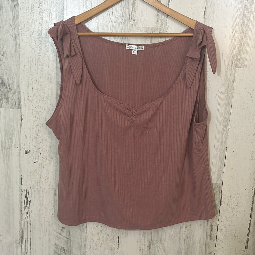 #H30 pink dressy tank top size 2X OPHELIA ROE